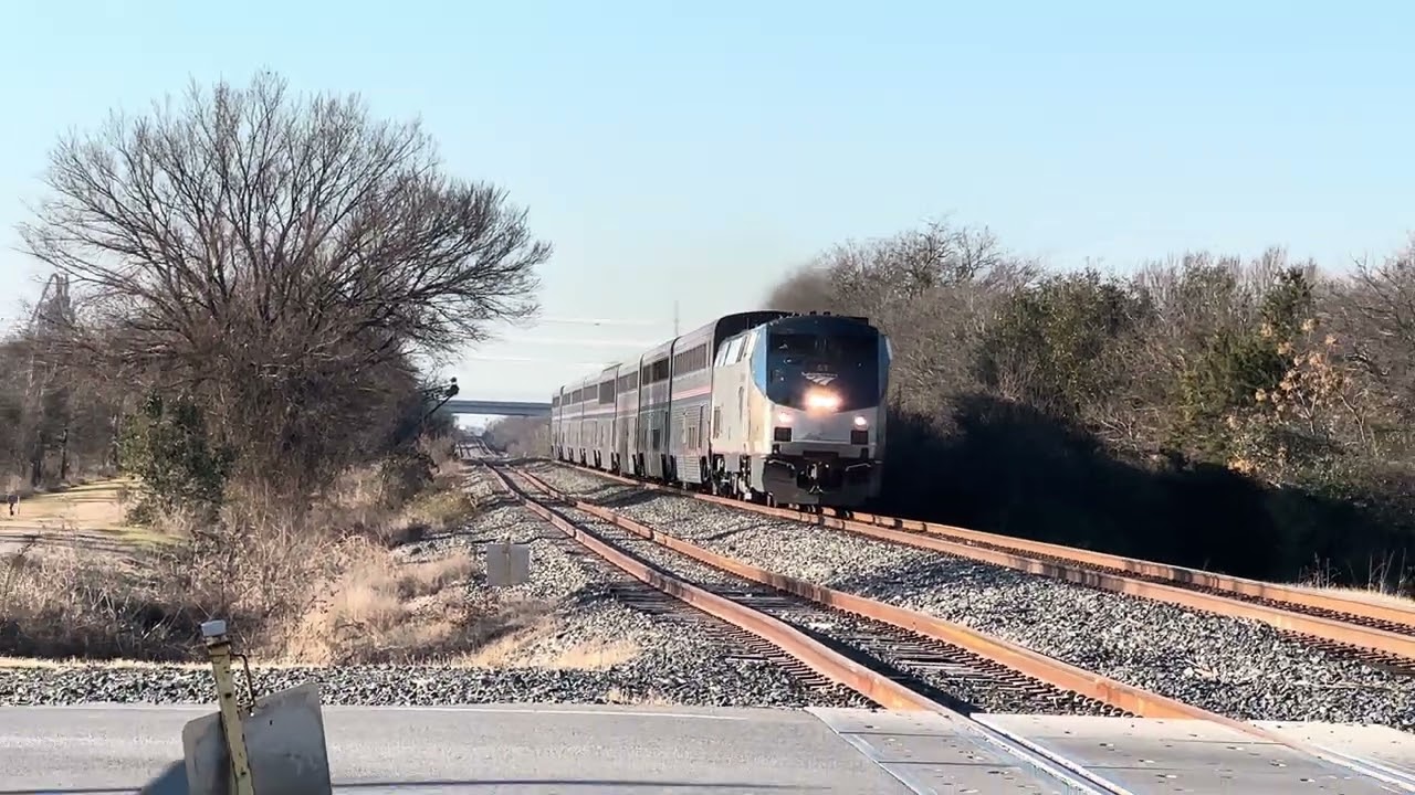 Amtrak P42 63 leads NB Texas Eagle 22 in Buda Texas