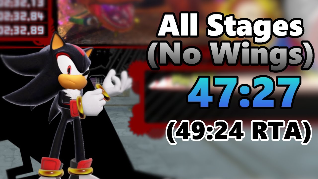 Shadow Generations Speedrun: All Stages (No Wings) in 47:27 (49:24 RTA)
