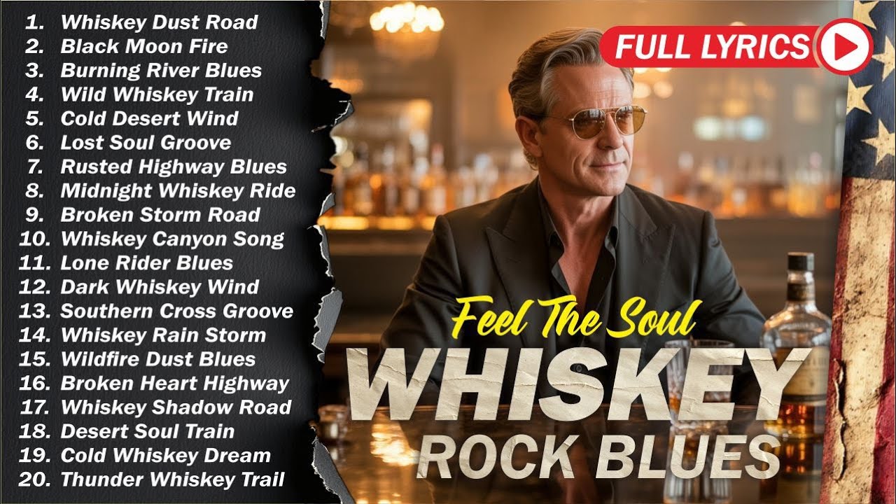 Whiskey Blues & Rock Classics 🎵 The Ultimate Blues Guitar Mix | Relaxing Night Music for Soul & Rest
