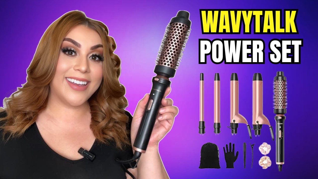 5 in 1 Curling Iron Review | Interchangeable Ceramic Wands + Round Brush | Full Demo & Results