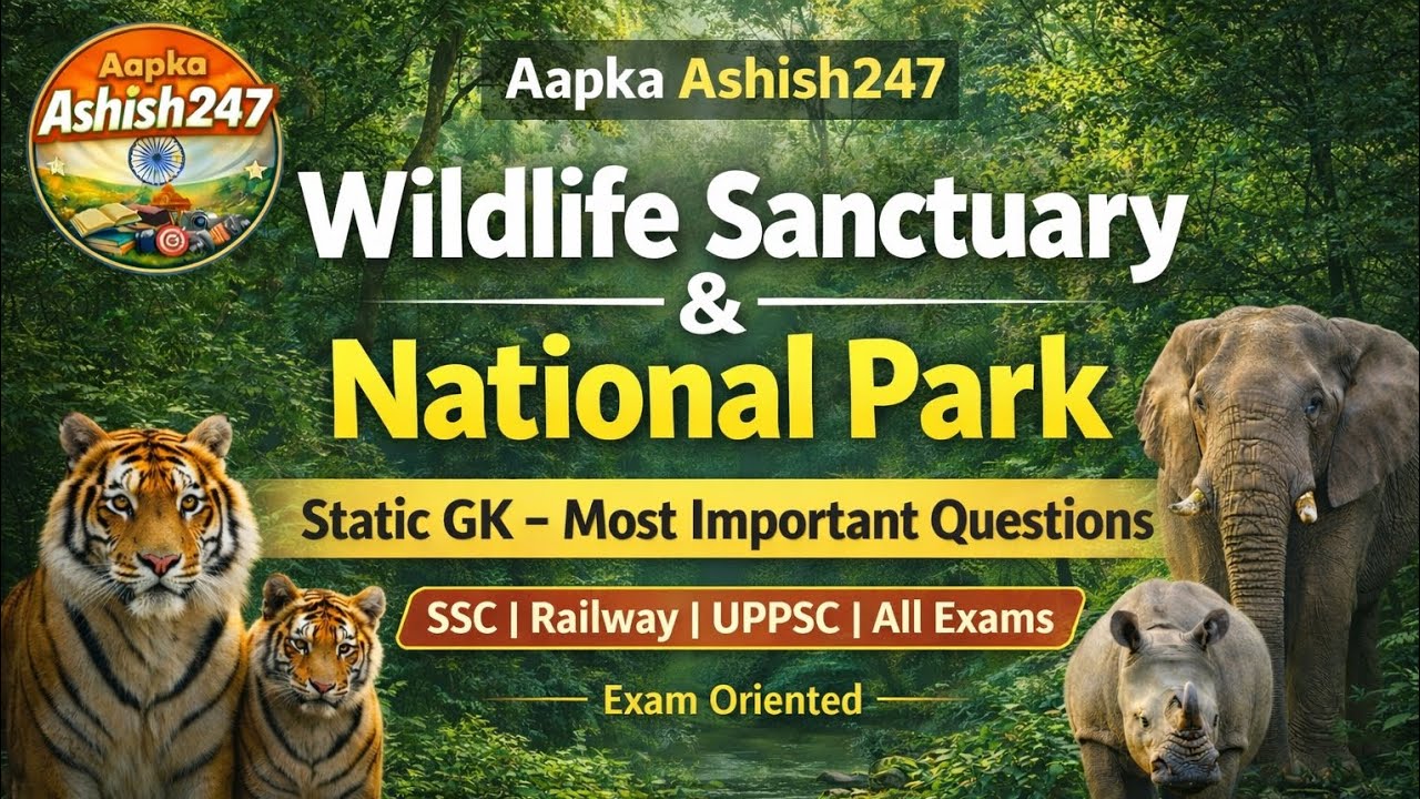 National Park & Wildlife Sanctuary GK | राष्ट्रीय उद्यान GK | SSC Railway UPPSC