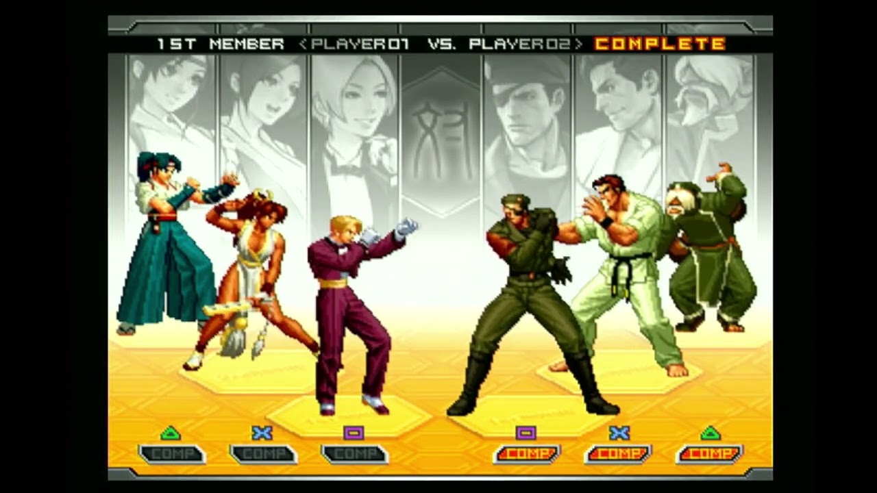 The King of Fighters 2002: Unlimited Match (PS2 - Real Hardware). Gameplay with Mai, King & Kasumi