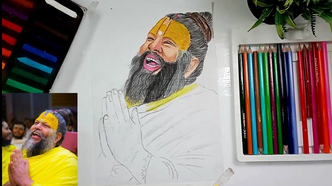 premanand ji maharaj drawing step by step