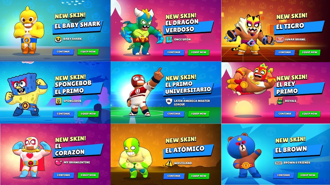 ALL El Primo Skins UNLOCKED! 💪🔥 Animation Showcase | Brawl Stars