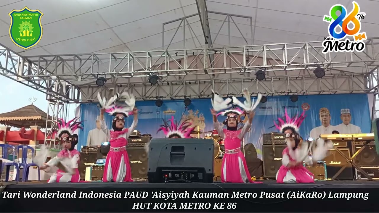 Tari Wonderland Indonesia PAUD 'Aisyiyah Kauman Metro Pusat Lampung HUT Kota Metro ke 86