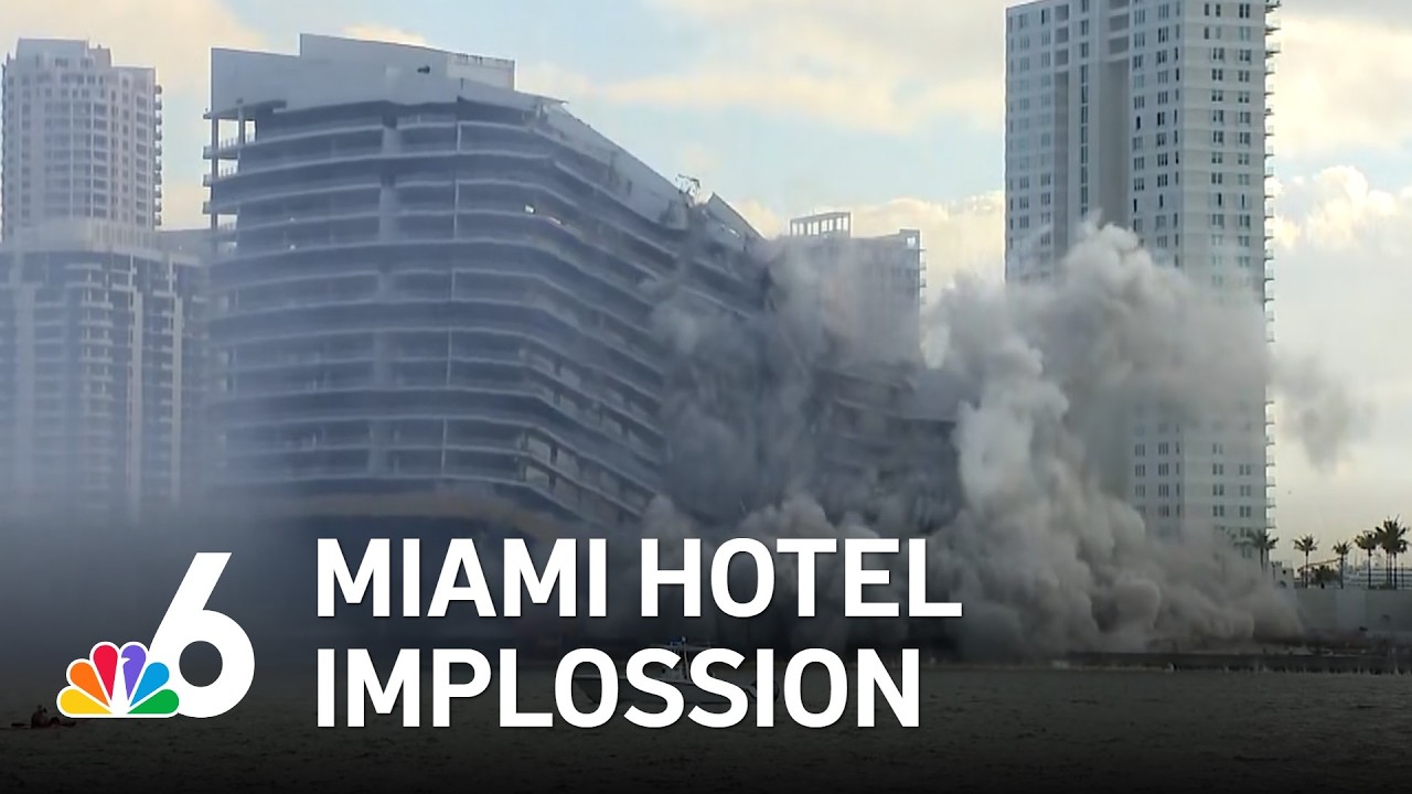 На видео запечатлен снос здания отеля Mandarin Oriental, Miami на острове Брикелл-Ки.