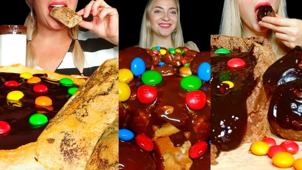 20 min ASMR NUTELLA M&M EATING | MUKBANG Compilation | Nusha ASMR