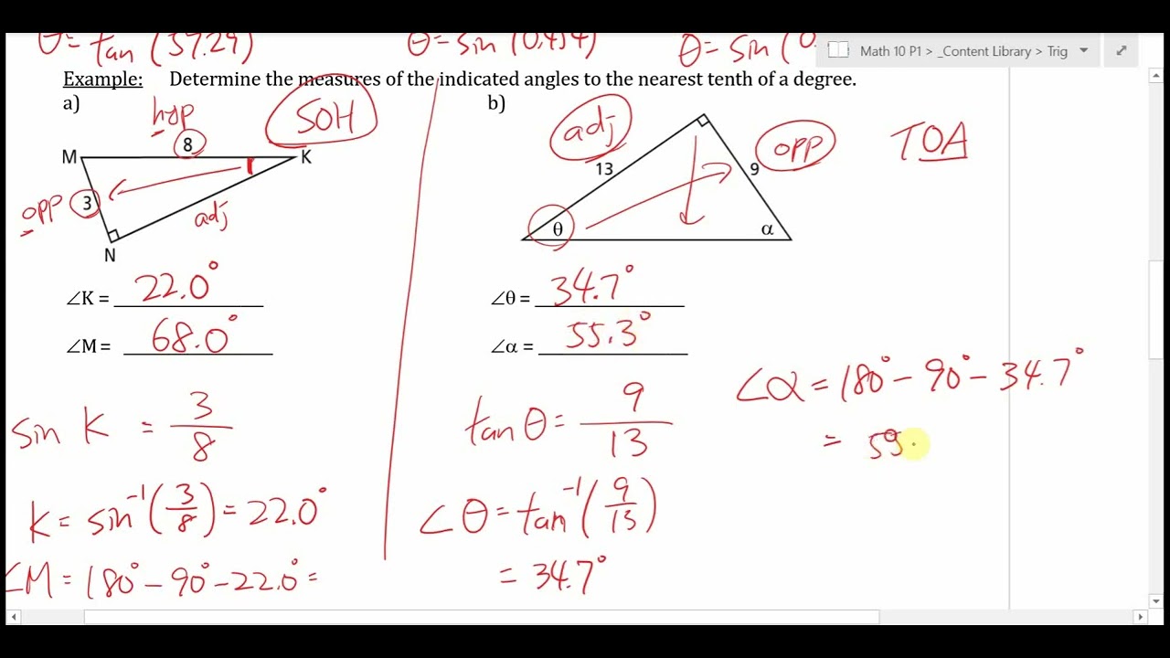 Trig 2: Use Trig Ratios to Find Missing Angles
