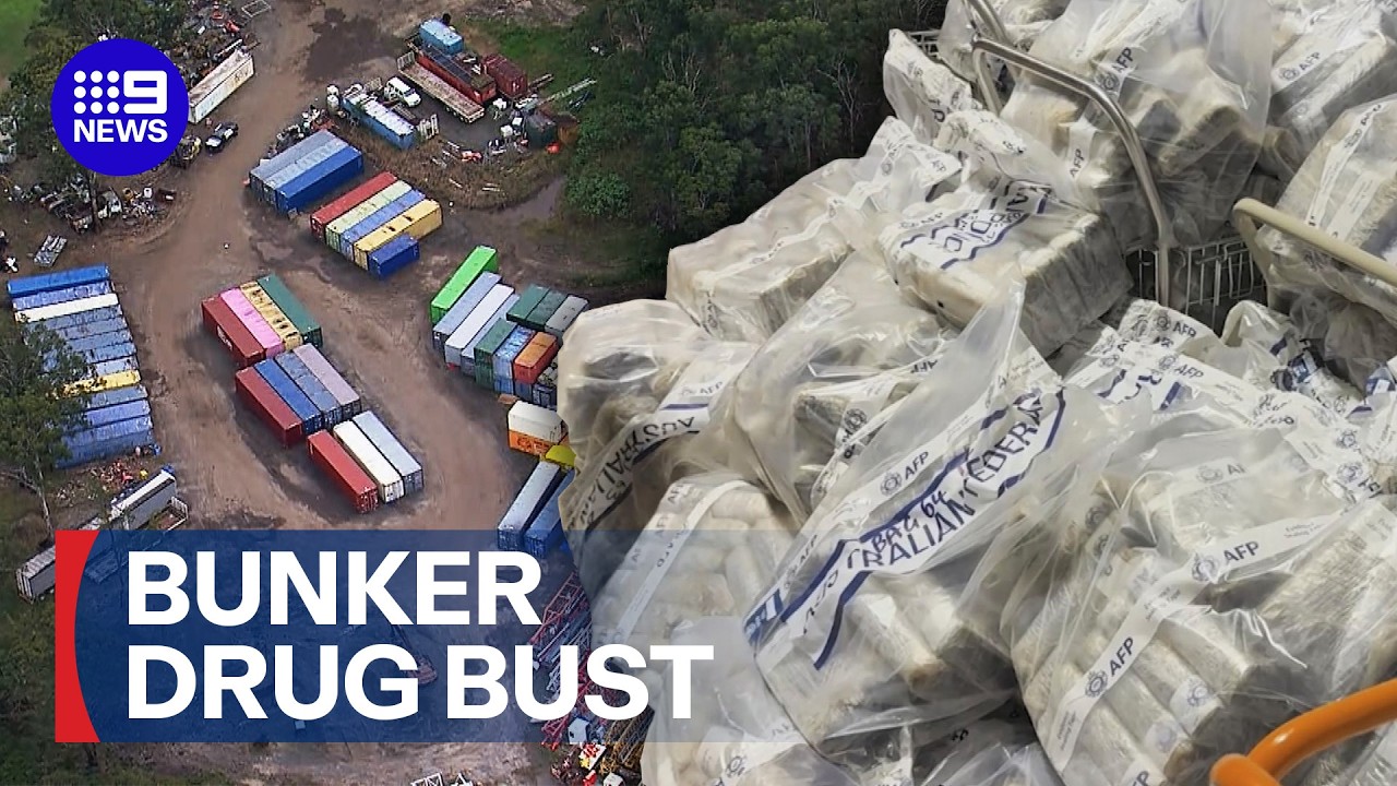 Raid on secret bunker uncovers Australia's biggest cocaine haul in history | 9 News Australia
