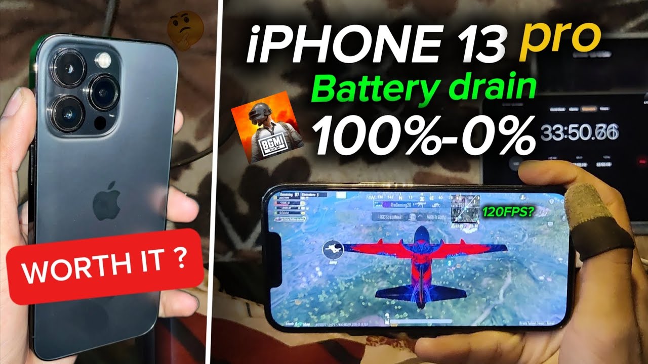 iPHONE 13 pro BGMI Battery drain 100%-0% with 120 FPS🔥