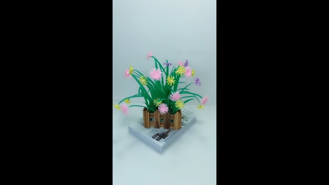 diy plastic straw flower
