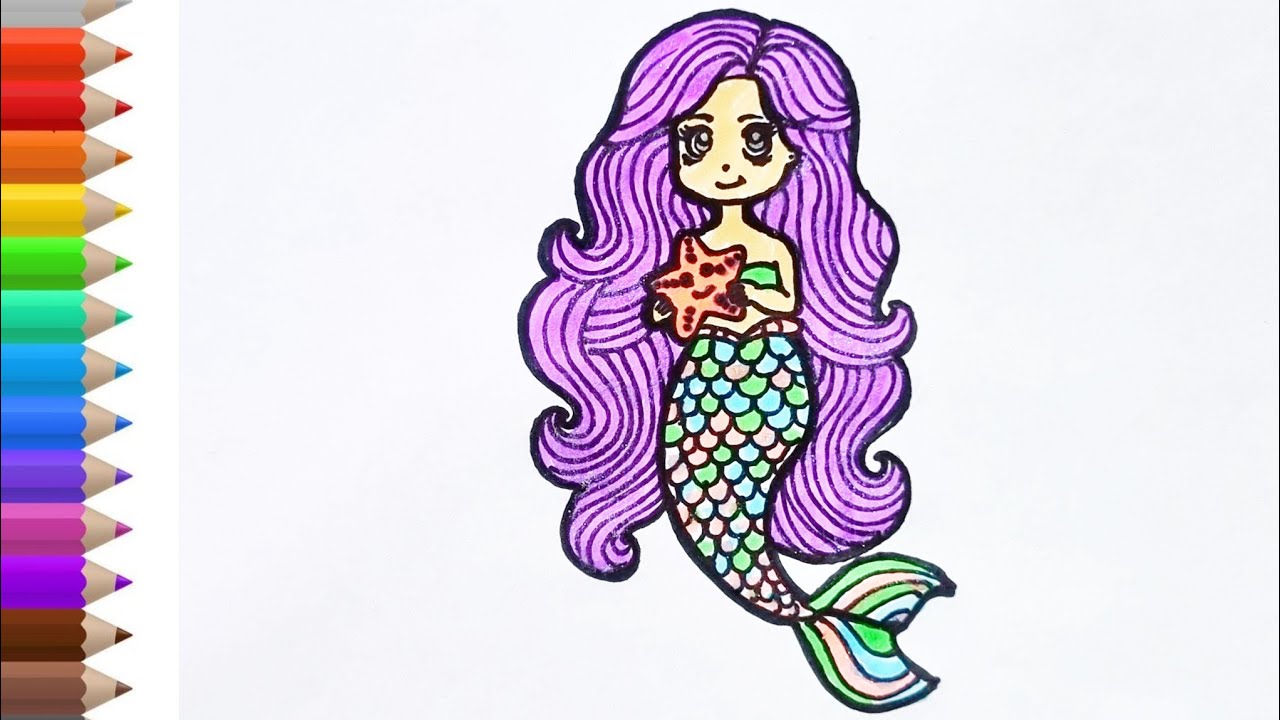 How to draw mermaid drawing for kids #howtodraw #drawing #stepbystep 