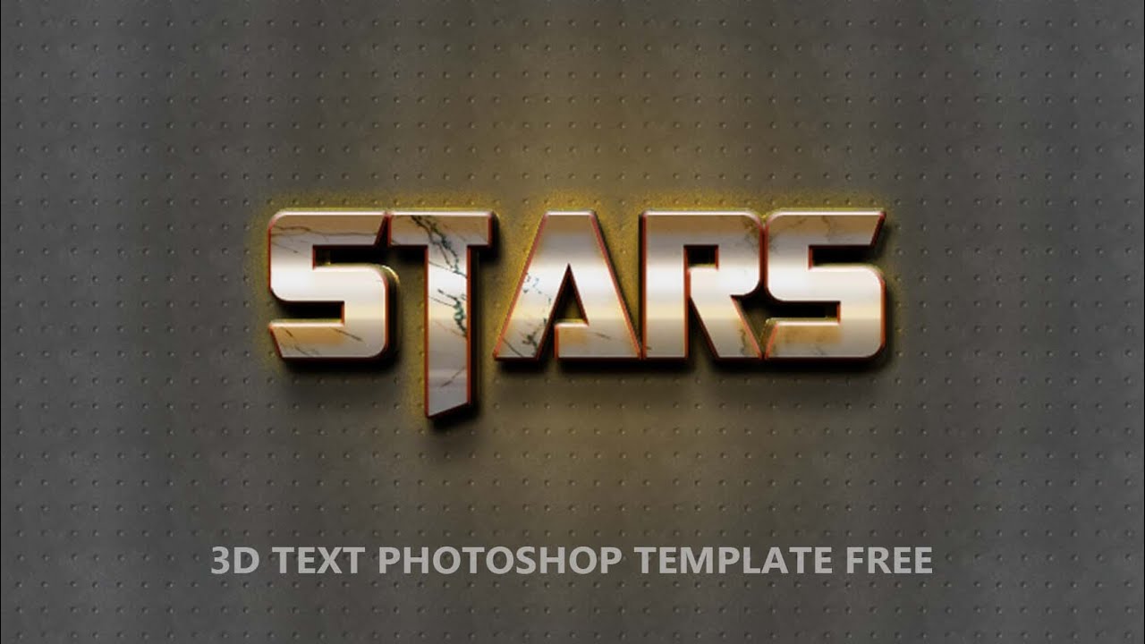 STARS 3D Text Photoshop Template Free Download | FREE PSD 210