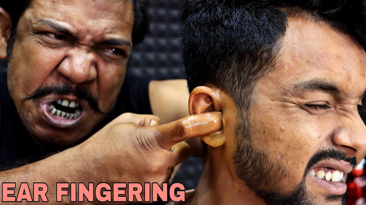 Asim Barber Ear Fingering with Oil | Head Massage ASMR | Ear Fingering with 3D Sound | Neck Cracking