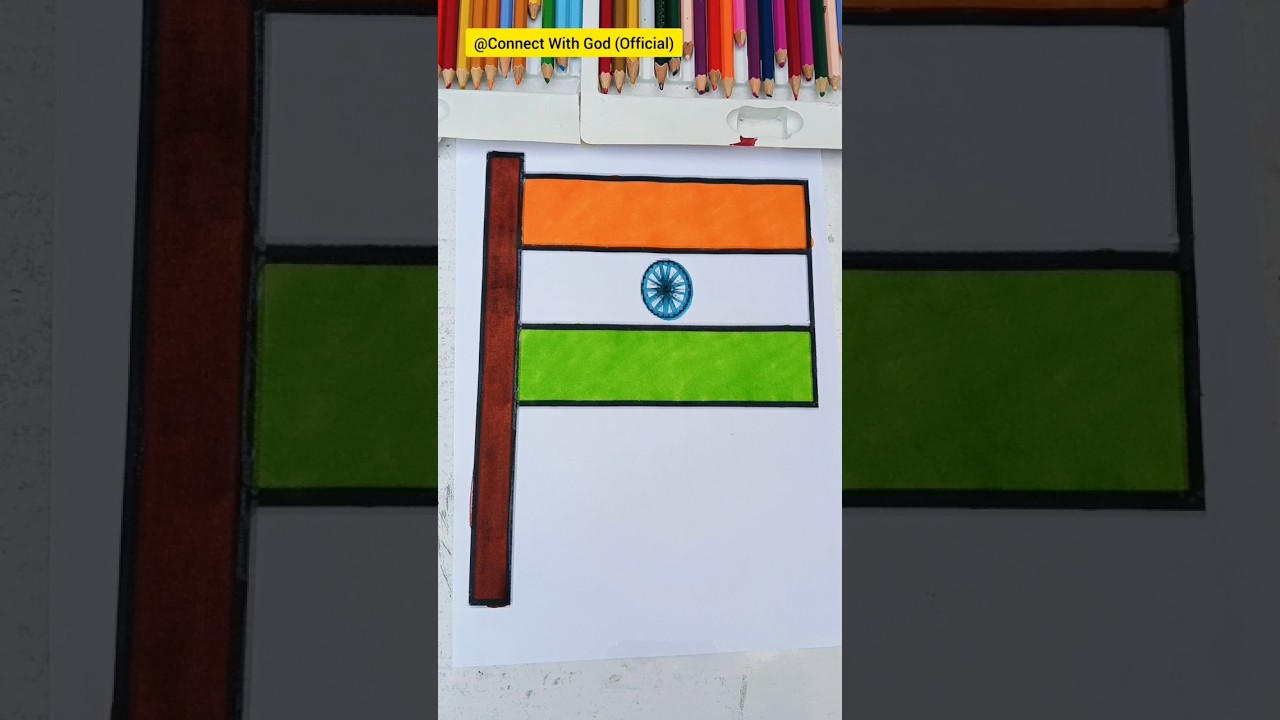 Indian flag 🇮🇳🇮🇳 brush pens art 