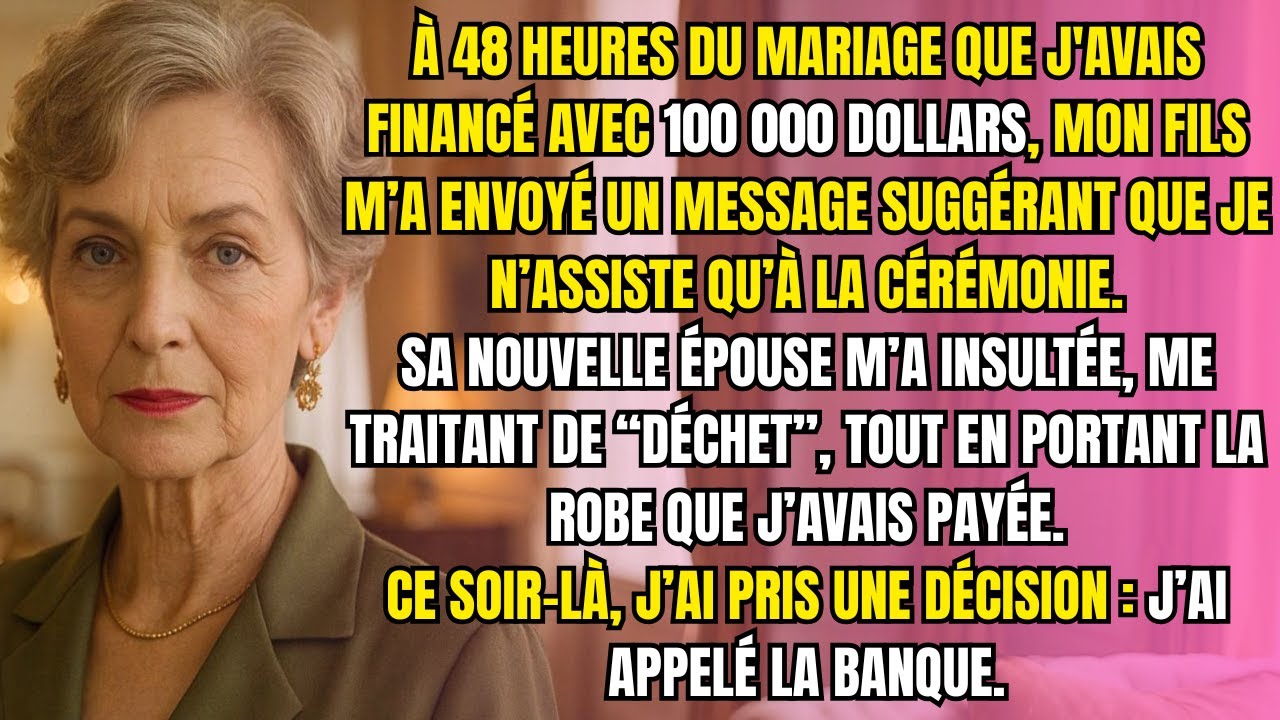 Prête pour le mariage, j'ai entendu : “Viens juste à la cérémonie, maman.” Alors j'ai réagi.