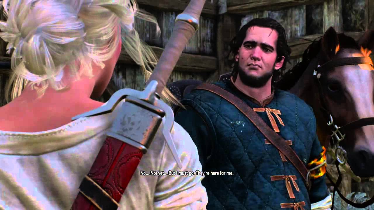 The Witcher 3: Ciri escapes the Wild Hunt with Skjall's help