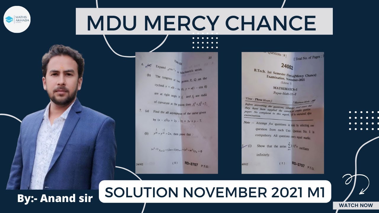 MDU MERCY CHANCE PREVIOUS YEAR EXAM SOLUTION M1