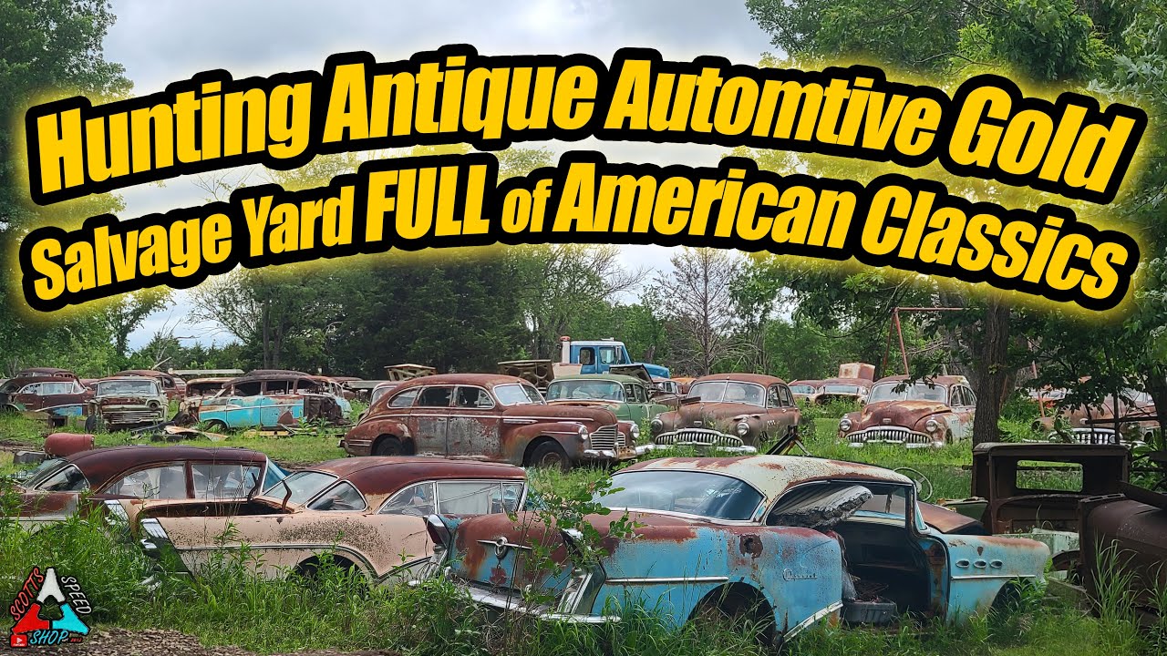 Hunting Antique Automotive GOLD Kansas Salvage Yard FULL of Complete American Classic Cars