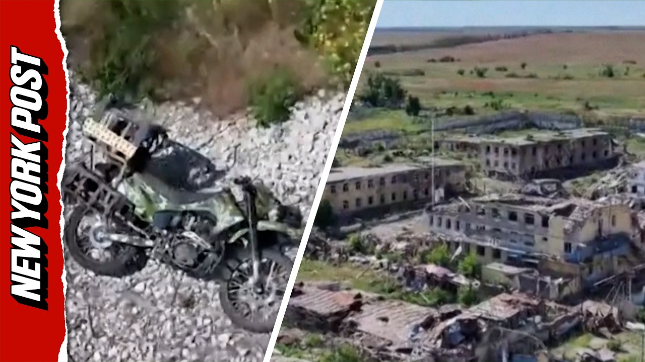 Ukrainian Drone Captures Aftermath of Strike on Russian Motorcycle Troops