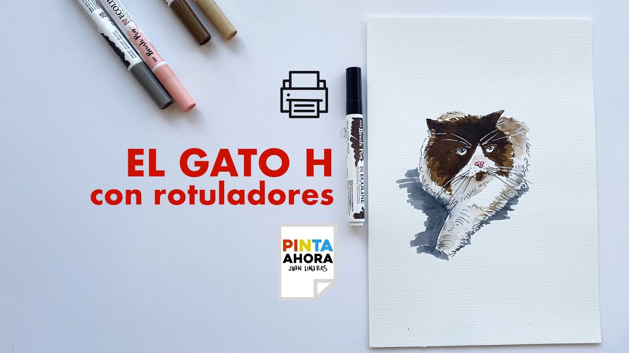 Pintando a mi gato H con rotuladores |  PintaAhora | Juan Linares
