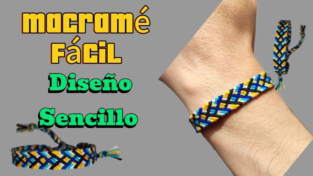 Macramé Diseño Sencillo#10  #comohacerpulsera #maillafacil #manillamacramehombre #videotutorialpasoa