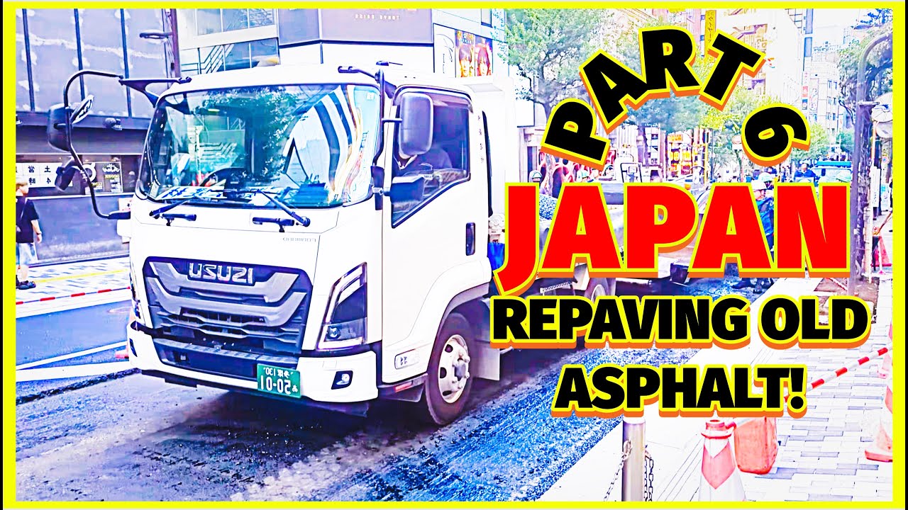JAPAN - TOKYO - STEP BY STEP HIGH TECH ASPHALT REPAVING PART 6. @MasterWorkers