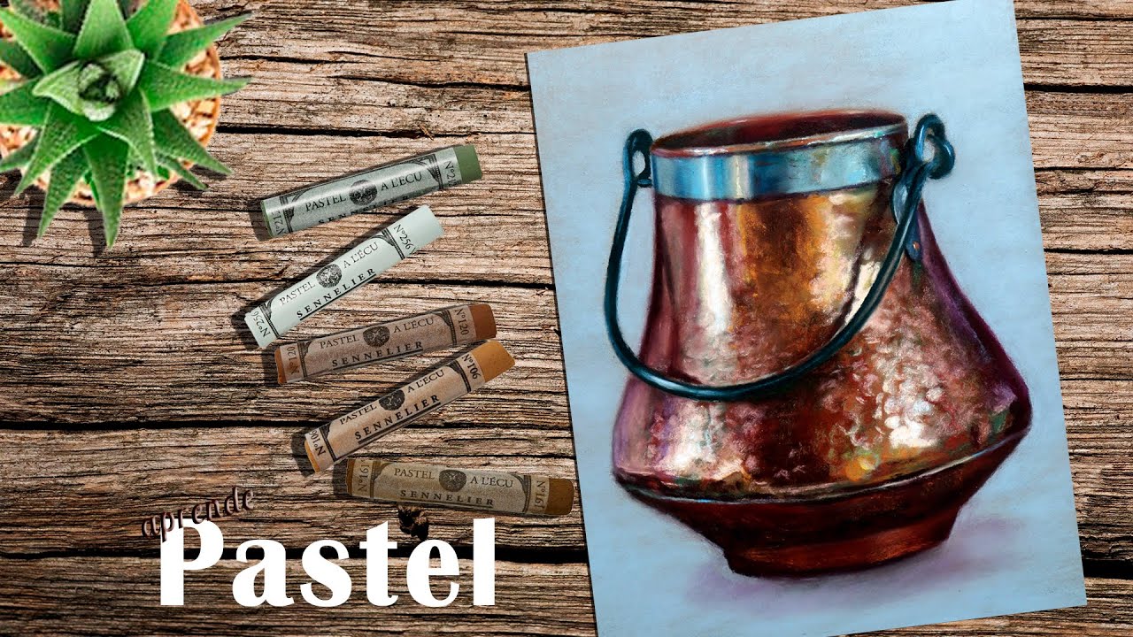 Pintar con Pastel un caldero|  Pastel painting a cauldron
