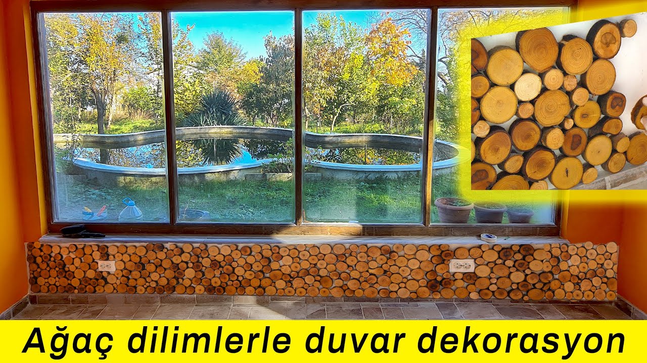 Ağaç dilimlerle duvar dekorasyon | Ev dekorasyonu | Duvar dekorasyonları | Ahşap duvar kaplama