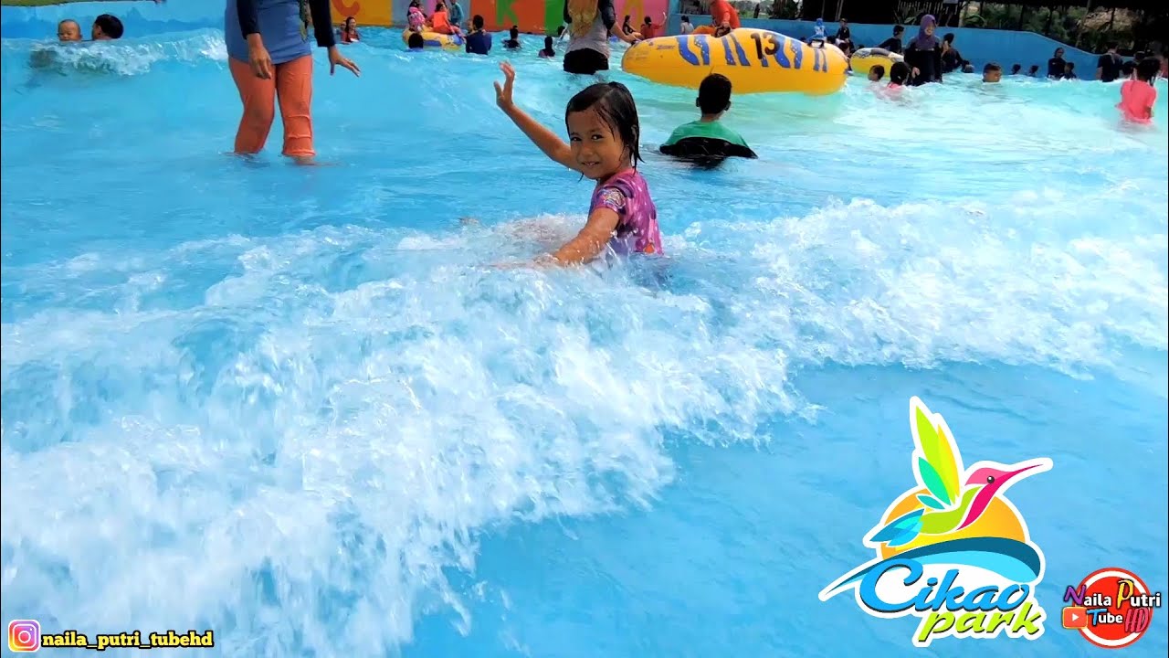 Berenang dan bermain air di CIKAO WATERPARK - Kolam ombak, mandi busa dan kolam renang pasir pantai