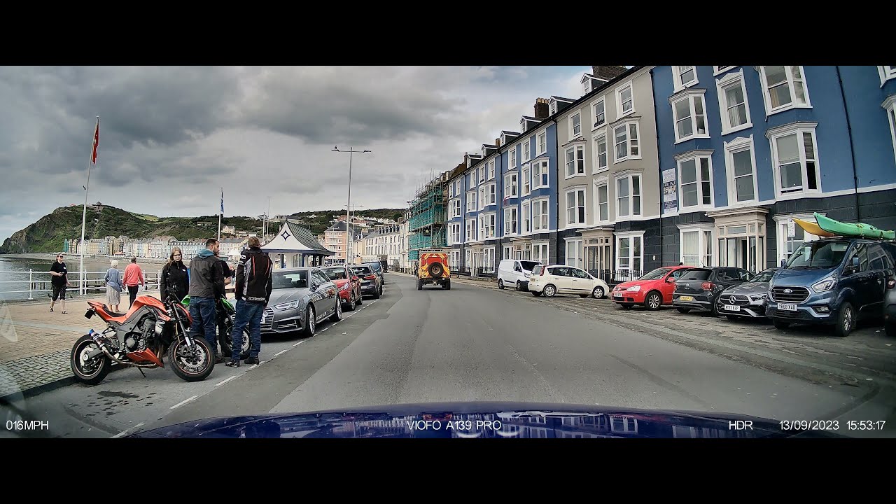 Dashcam view of Aberystwyth, September 2023