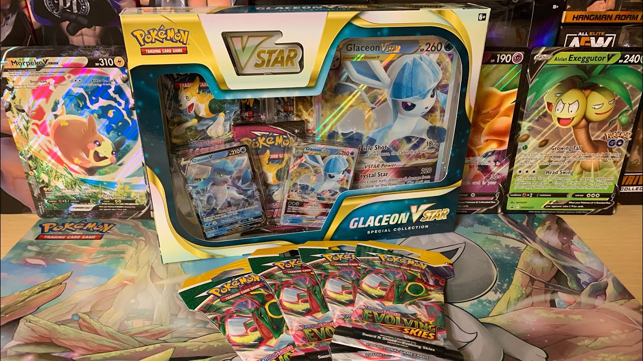 Glaceon V Star Box and Pokémon Evolving Skies Pack Opening!