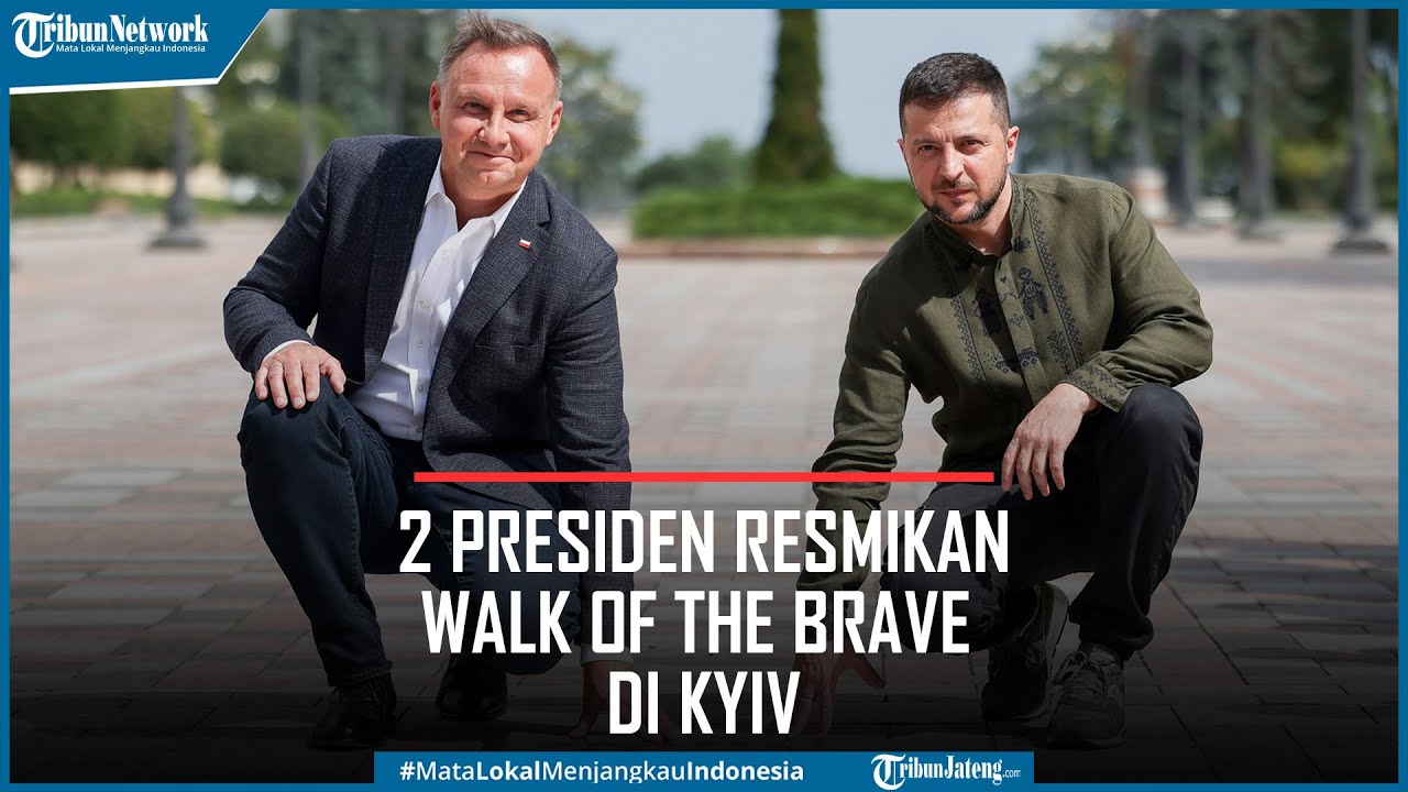 Zelensk dan Andrzej Duda Resmikan Walk of the Brave di Kyiv Ukraina