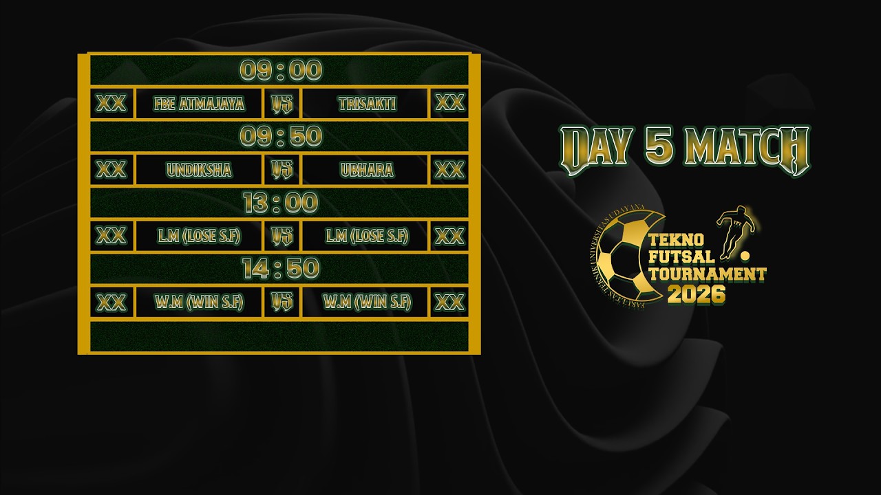 SEMIFINAL! Live Stream Tekno Futsal Tournament 2026 (UNDIKSHA VS FBE ATMAJAYA) #DAY 5
