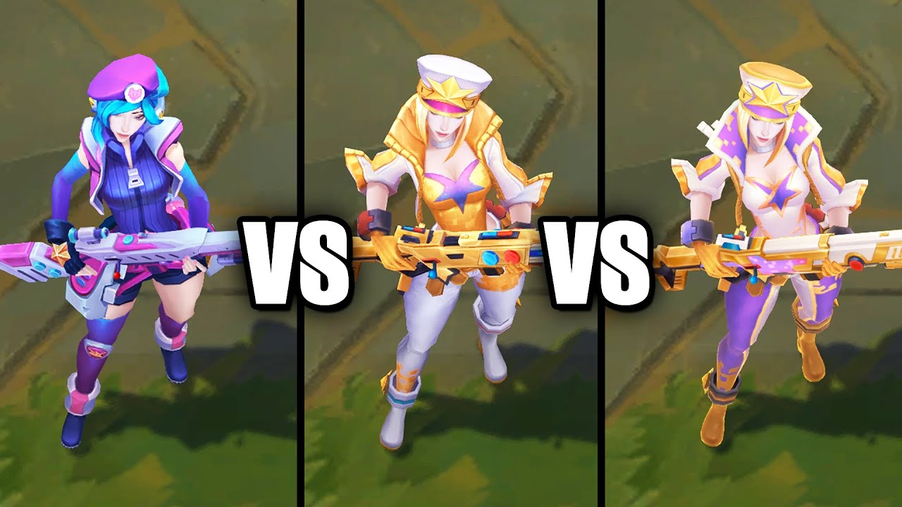 Prestige Arcade Caitlyn vs Arcade Caitlyn Skins Comparison (League of Legends)