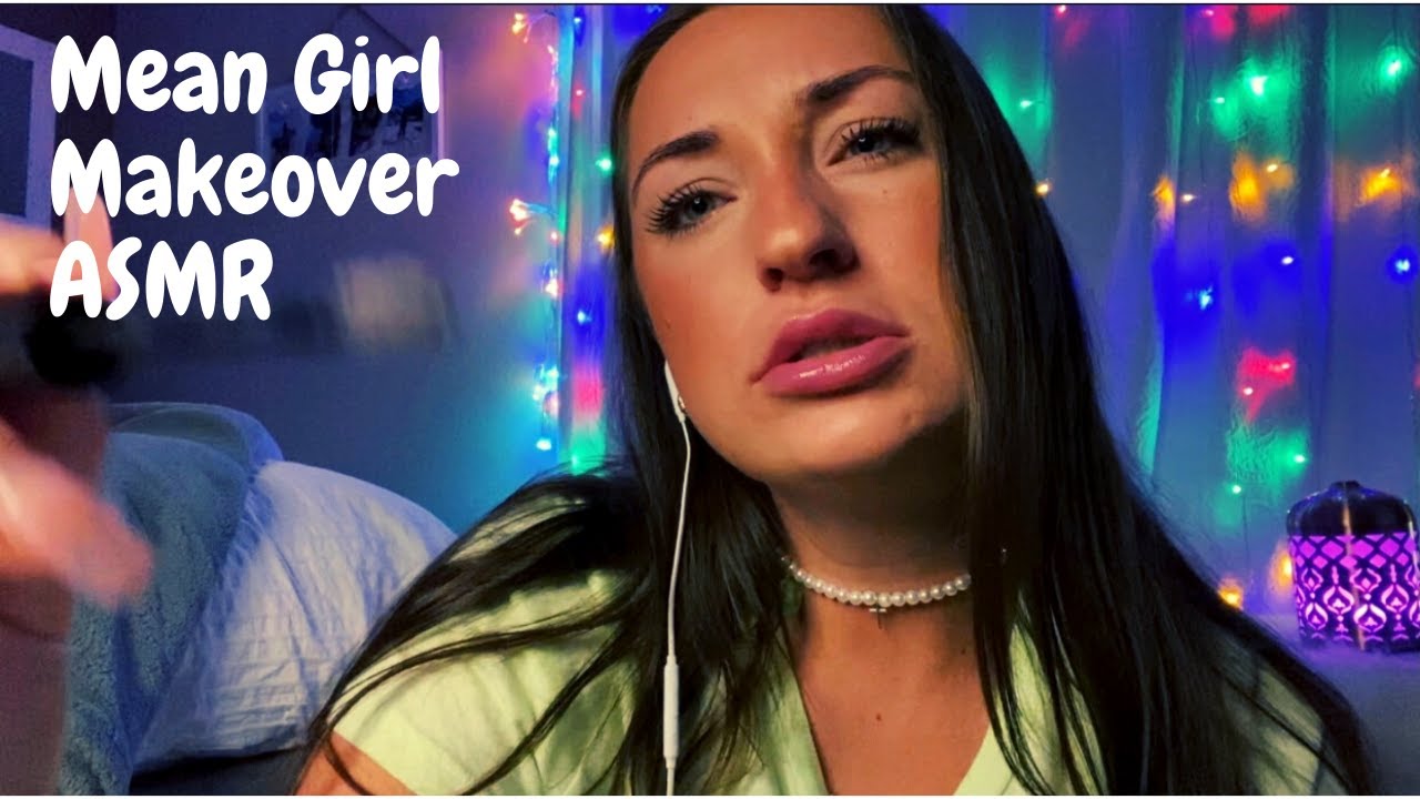 ASMR| Mean girl role play sassy friend doing your makeup 💄 fast and aggresive asmr #whispers