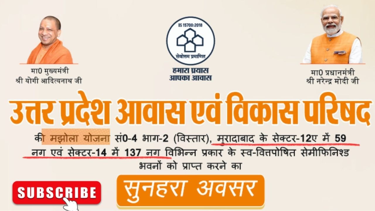 UPAVP Moradabad New Housing Scheme 2026 🏠 | Majhola Yojana Sector 12A & 14 Full Details & Price