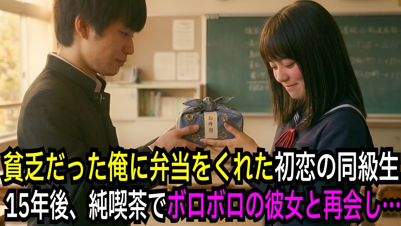 【感動する話】かつて水道水を飲む極貧の俺に、手作り弁当を毎日くれた同級生。→15年後、理事長になった俺がボロボロの彼女と再会。地上げ屋を絶望させた結果