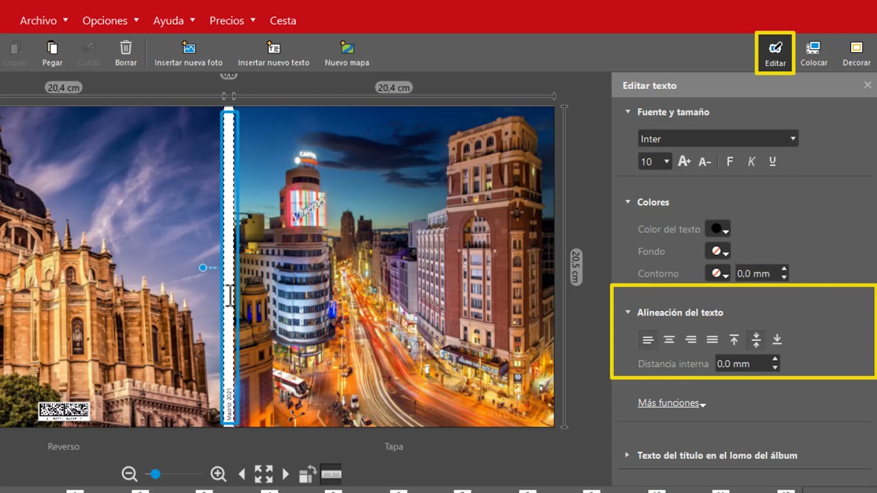 Tutorial: Inscripción en el lomo del libro | ÁLBUM DE FOTOS CEWE