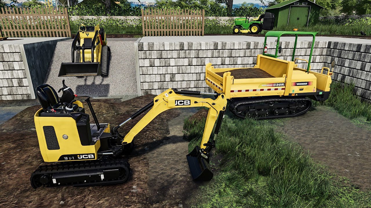 Terrassement d'une piscine avec des mini engins | Farming Simulator 22 Paysagiste