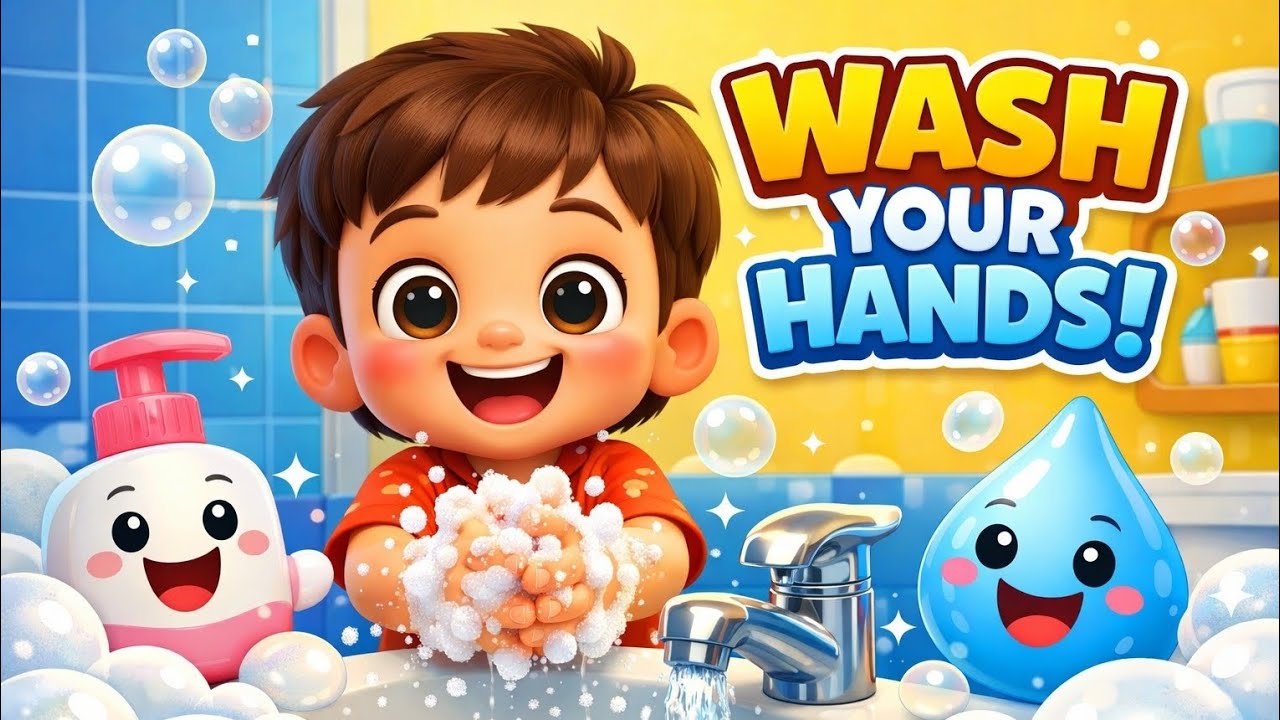 Wash your hand song 🧼 / Healthy habits Nursery Rhyme / Learning for kids 