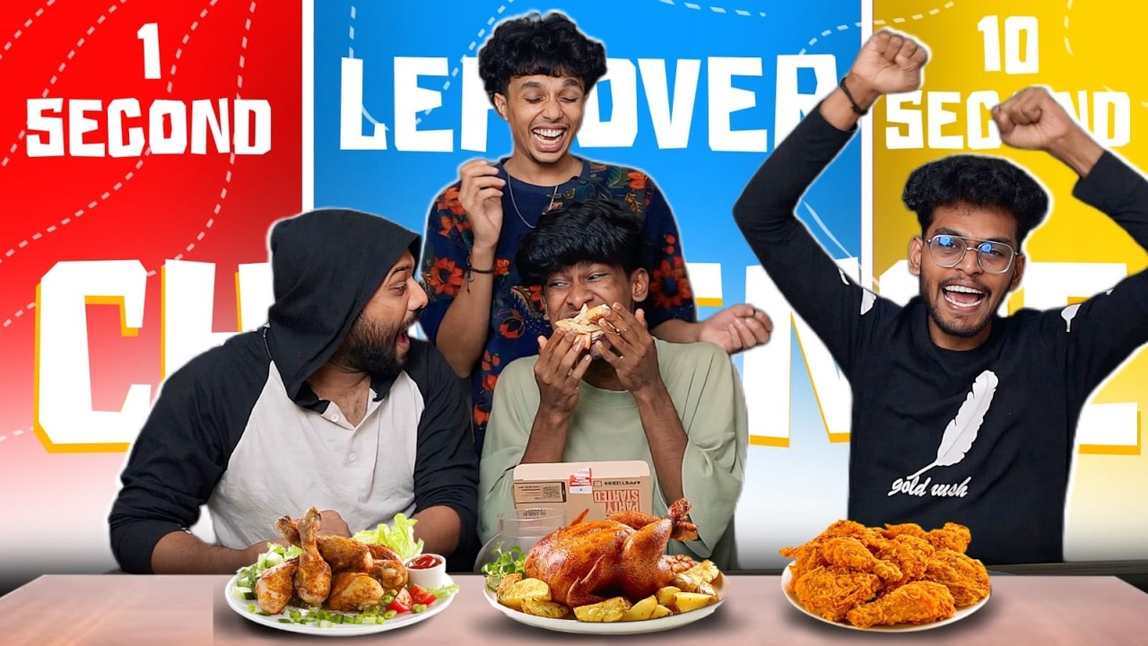 1 SECOND 10 SECOND LEFTOVER FOOD CHALLENGE 😆🤣