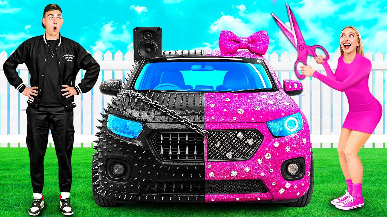 Радужная машина vs Черная машина Челлендж | Война Пранков от Crazy DO