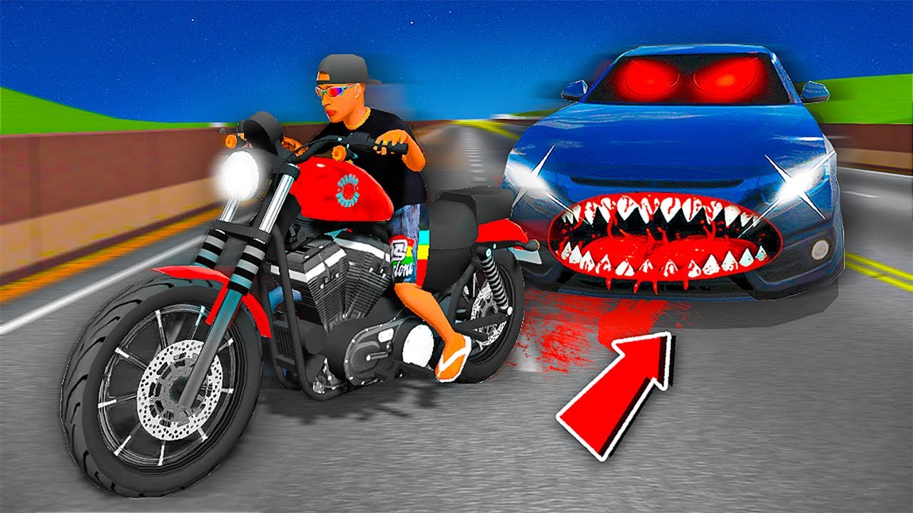 CARRO MONSTRO ME PERSEGUIU! NO MOTO WHEELIE 3D