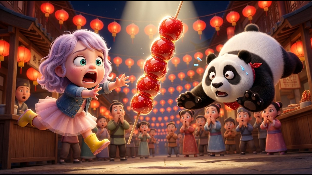 Chloe Drops Her Candy! 😭 A Beautiful Chinese Night Market Adventure with Panda 🐼