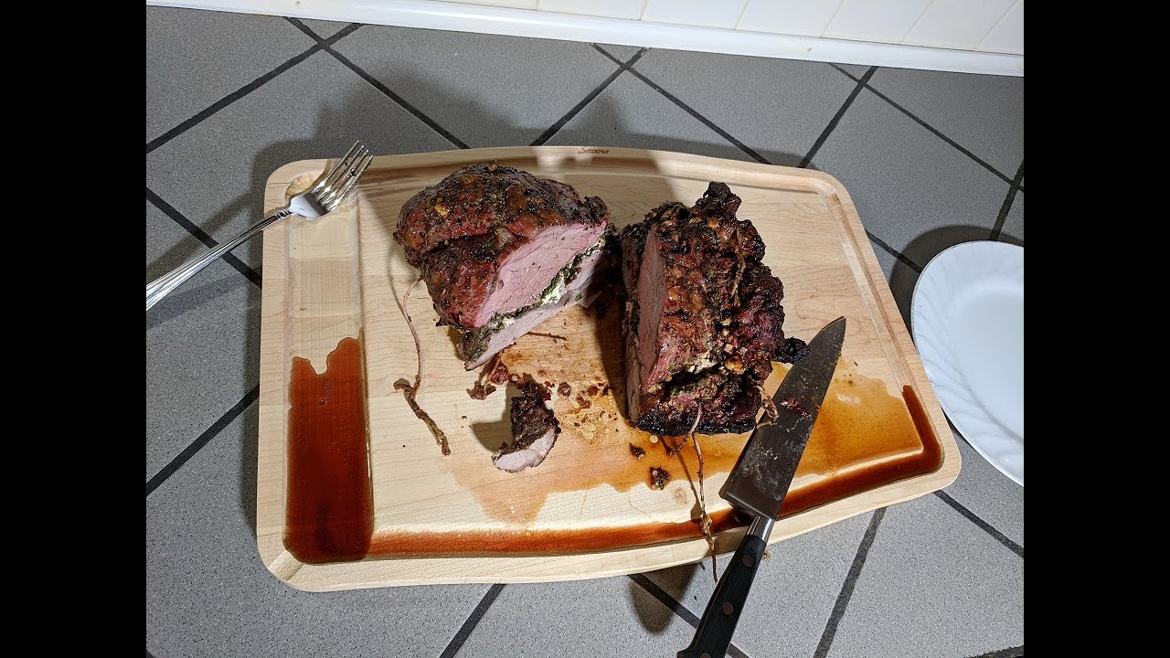 Smoked Leg of Lamb, Pellet Smoker Recipe (Stuffed & Glazed)