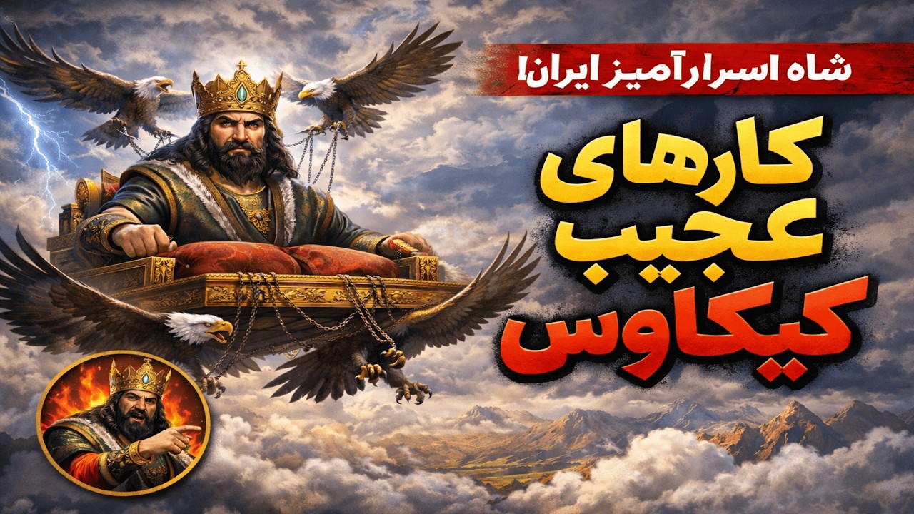 کیکاوس؛ شاهی که با عقاب‌ها به آسمان رفت!