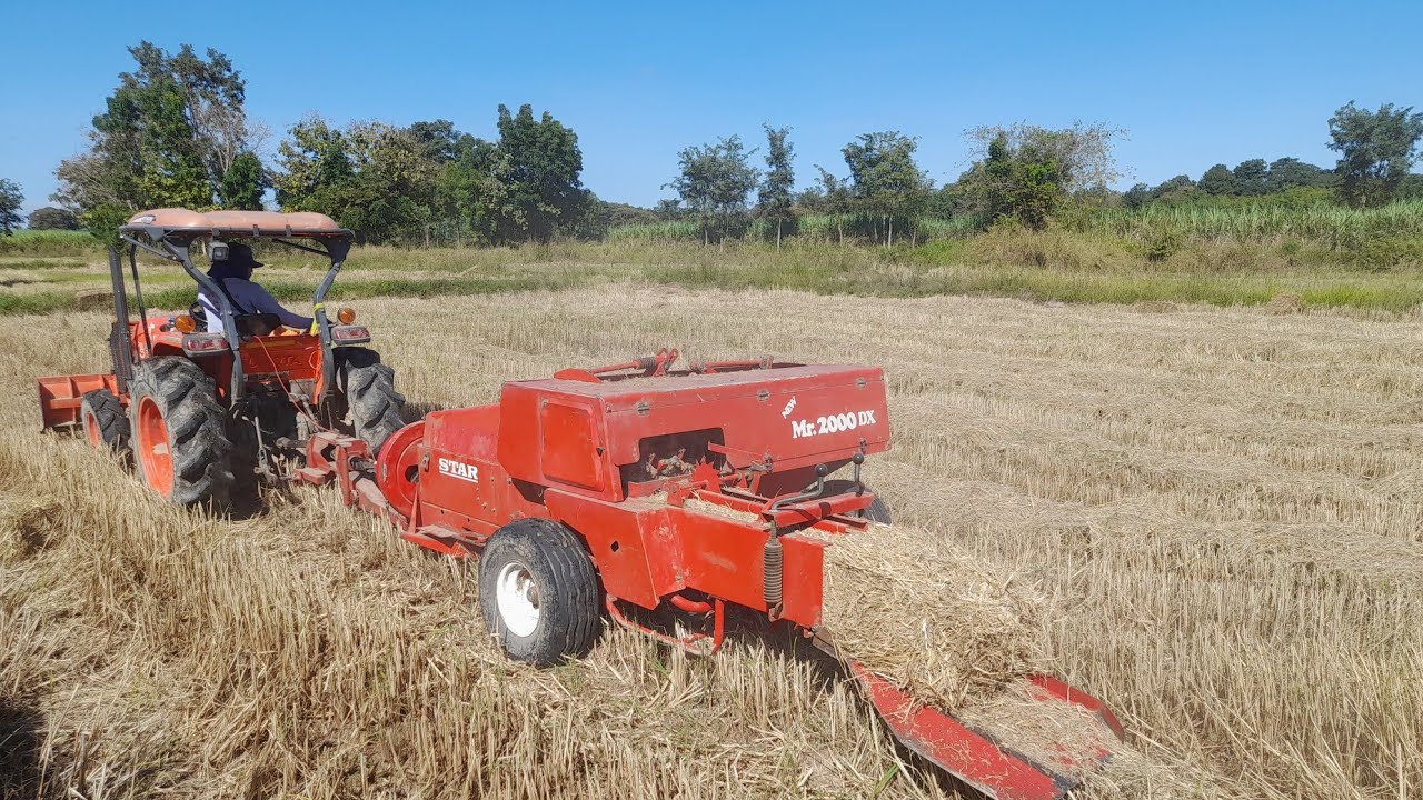 รถไถ kubota เครื่องอัดฟาง star