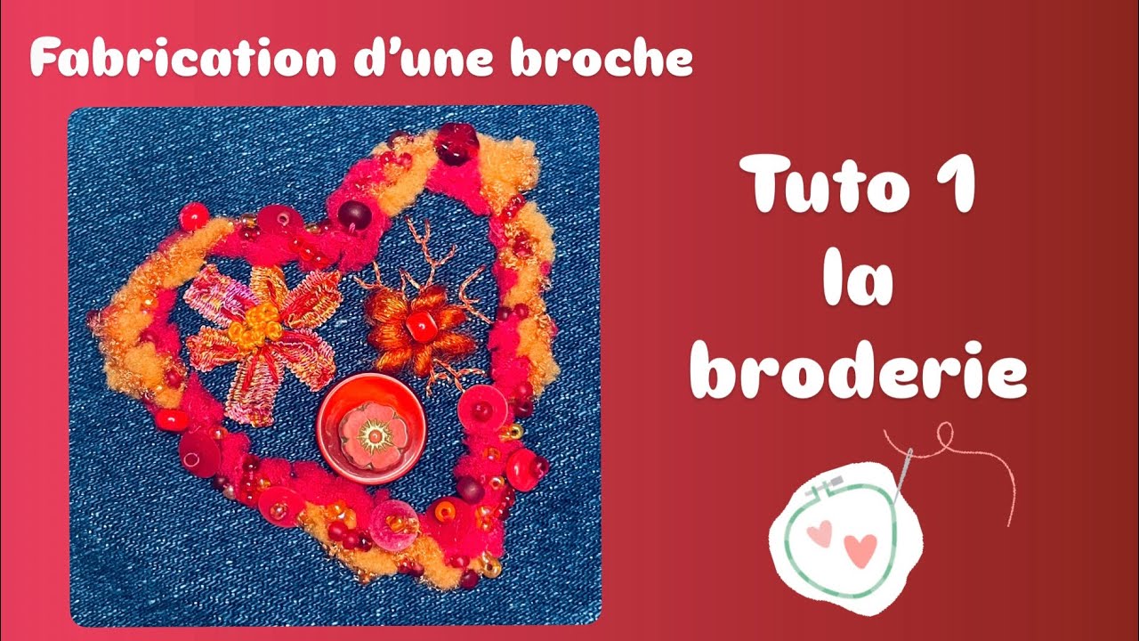 Fabrication d’une broche - tuto 1 : la broderie #broderie #broderiemain #tutobroderie #brooch #diy 