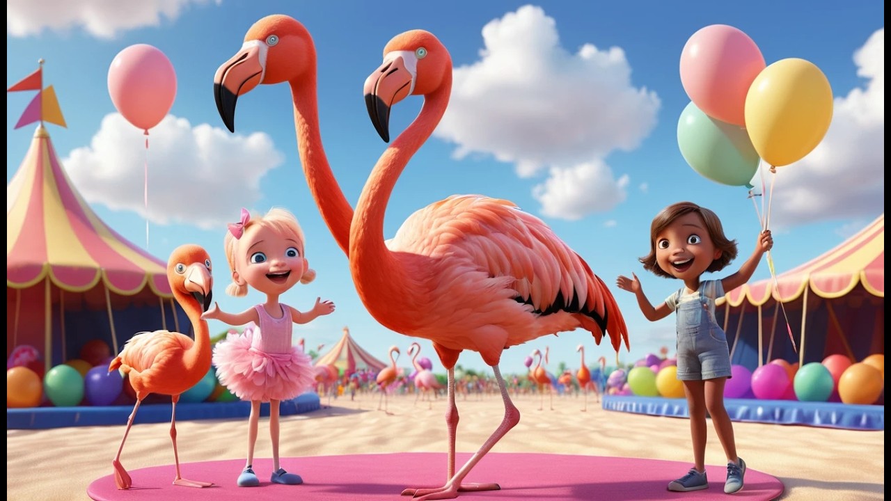 Flamingo Learns to Balance 🦩🎪 | Fun Animal Songs & Yoga for Kids